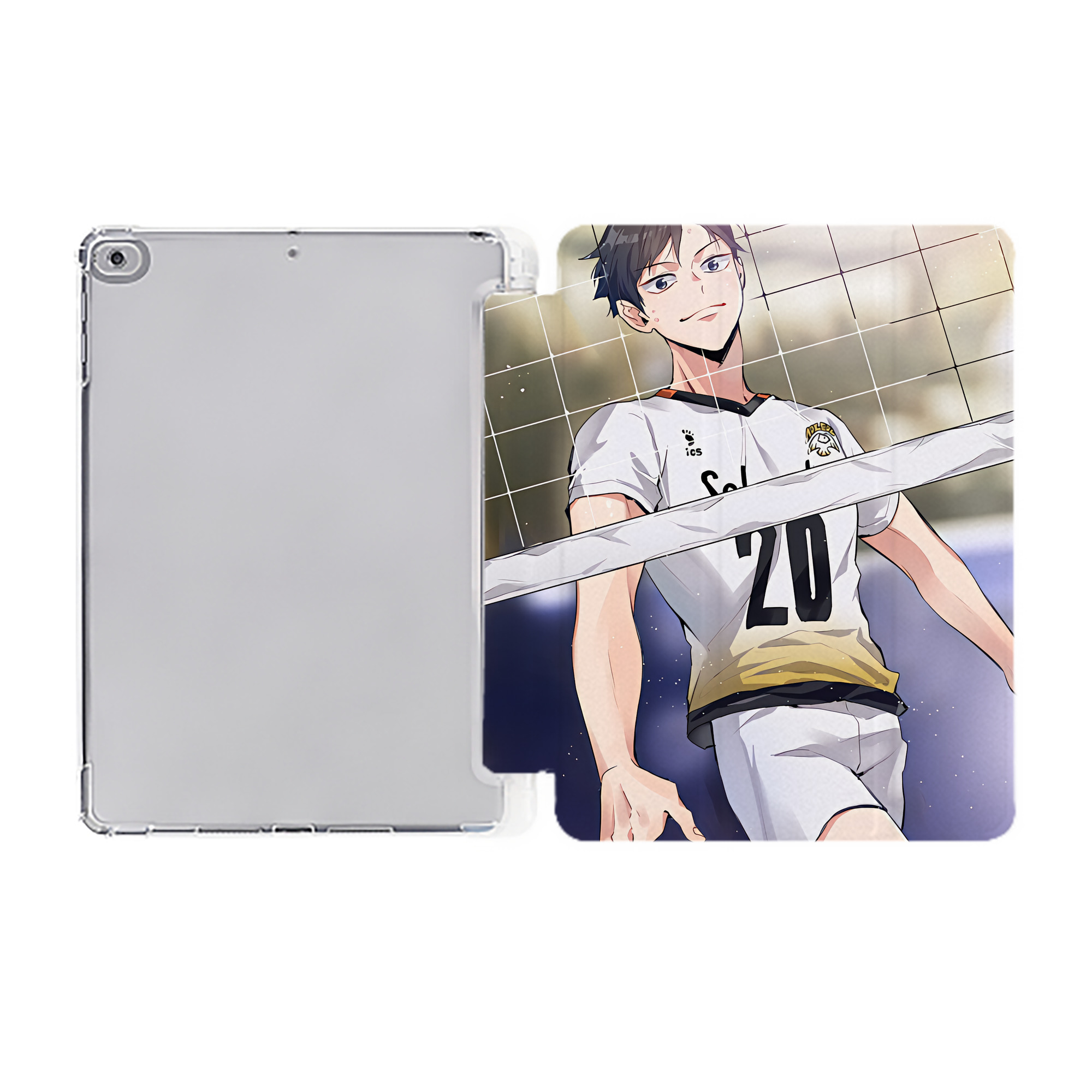 （画像用） ハイキュー!! Haikyu!! IPad ケース ペン収納付き 三つ折りスタンド PUレザー×シリコン 対応機種9.5/10.5/10.9インチ